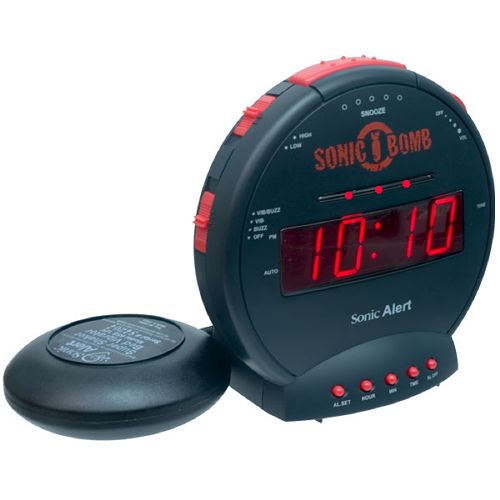 Sonic Bomb Alarm Clock With Bed Shaker